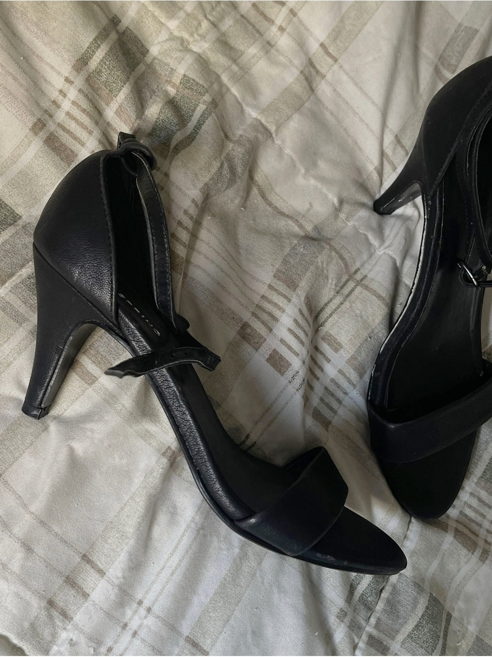 Call It Spring Black Open-Toe Ankle Strappy Heels